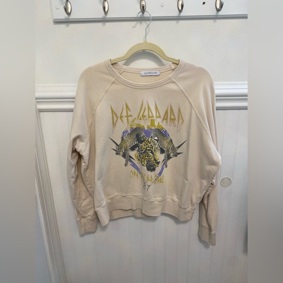 Daydreamer Sweaters - Daydreamer Cream and Yellow Graphic Sweatshirt